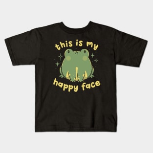 This Is My Happy Face Funny Frog by Tobe Fonseca Kids T-Shirt